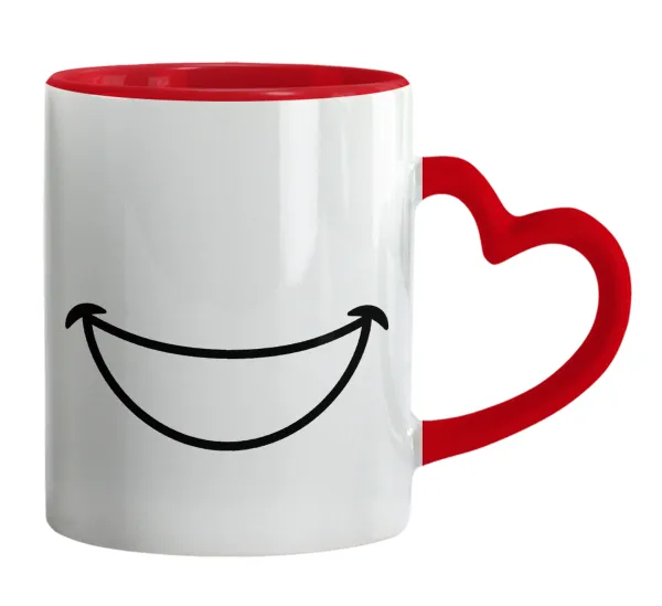 Big Smile — Mug heart red handle, ceramic, 330ml