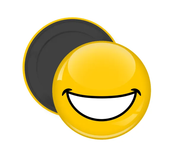 Big Smile — Round fridge magnet, 5cm