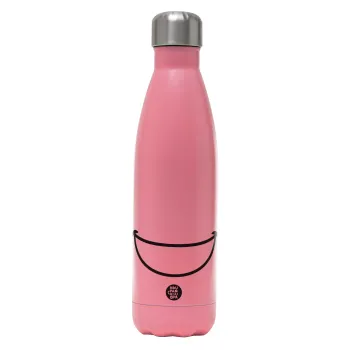 Big Smile, Metal mug thermos Pink Mat (Stainless steel), double wall, 500ml