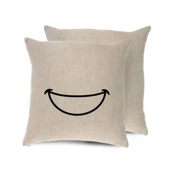 Big Smile, Μαξιλάρι καναπέ ΛΙΝΟ 40x40cm περιέχεται το  γέμισμα