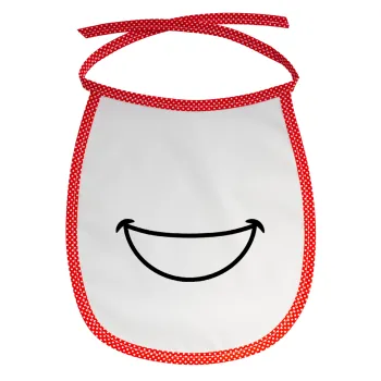 Big Smile, Σαλιάρα μωρού αλέκιαστη με κορδόνι Κόκκινη
