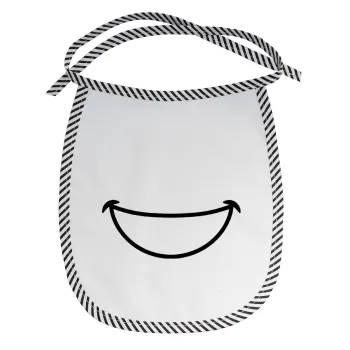 Big Smile, Σαλιάρα μωρού αλέκιαστη με κορδόνι Μαύρη