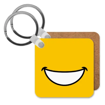 Big Smile, Μπρελόκ Ξύλινο τετράγωνο MDF