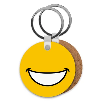 Χαμογέλα, Μπρελόκ Ξύλινο στρογγυλό MDF Φ5cm