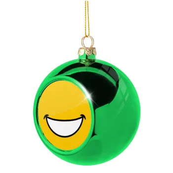 Big Smile, Green Christmas tree ornament ball 8cm