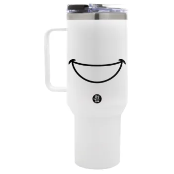 Χαμογέλα, Mega Tumbler με καπάκι, διπλού τοιχώματος (θερμό) 1,2L