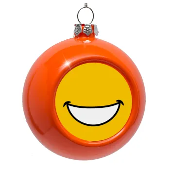 Χαμογέλα, Στολίδι Χριστουγεννιάτικη μπάλα δένδρου Πορτοκαλί 8cm