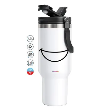 Χαμογέλα, Mega Tumbler με καπάκι, διπλού τοιχώματος (θερμό) 1,2L