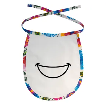 Big Smile, Σαλιάρα μωρού αλέκιαστη με κορδόνι Χρωματιστή