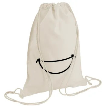 Χαμογέλα, Τσάντα πλάτης πουγκί GYMBAG natural (28x40cm)
