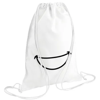 Big Smile, Backpack pouch GYMBAG white (28x40cm)