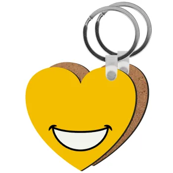 Χαμογέλα, Μπρελόκ Ξύλινο καρδιά MDF