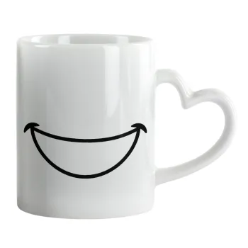 Big Smile, Mug heart handle, ceramic, 330ml