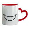 Mug heart red handle, ceramic, 330ml