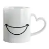 Mug heart handle, ceramic, 330ml