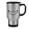 Stainless steel travel mug with lid, double wall 450ml