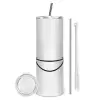 Tumbler stainless steel 600ml, with metal straw & cleaning brush
