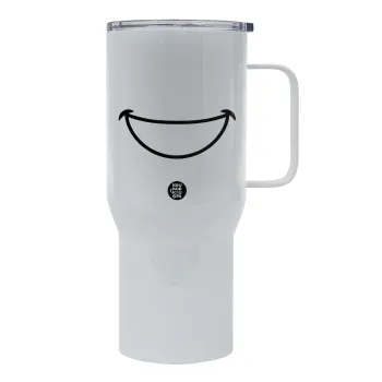 Big Smile, Mega Stainless steel Tumbler with lid, double wall 750L