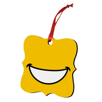 Χαμογέλα, Στολίδι Χριστουγεννιάτικο στολίδι polygon ξύλινο 7.5cm