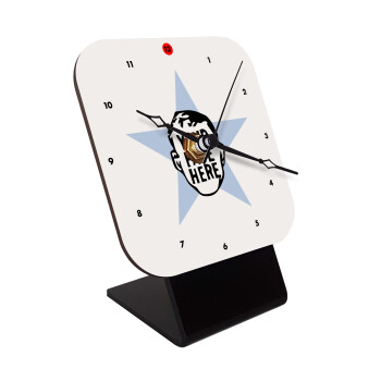 The office star CUSTOM, Επιτραπέζιο ρολόι ξύλινο με δείκτες (10cm)