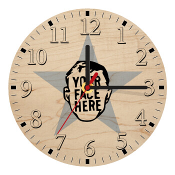 The office star CUSTOM, Ρολόι τοίχου ξύλινο plywood (20cm)