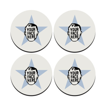 The office star CUSTOM, SET of 4 round wooden coasters (9cm)