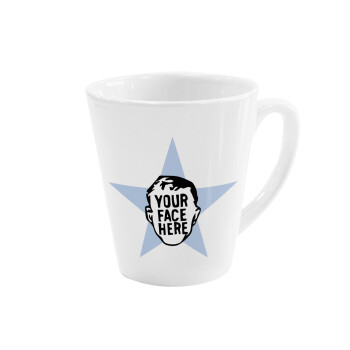 The office star CUSTOM, Κούπα κωνική Latte Λευκή, κεραμική, 300ml