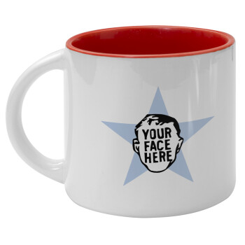 The office star CUSTOM, Κούπα κεραμική 400ml Λευκή/Κόκκινη