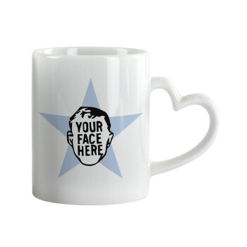 The office star CUSTOM, Κούπα καρδιά χερούλι λευκή, κεραμική, 330ml