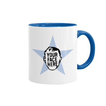The office star CUSTOM, Mug colored blue, ceramic, 330ml