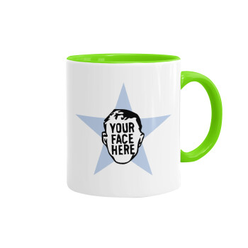 The office star CUSTOM, Mug colored light green, ceramic, 330ml