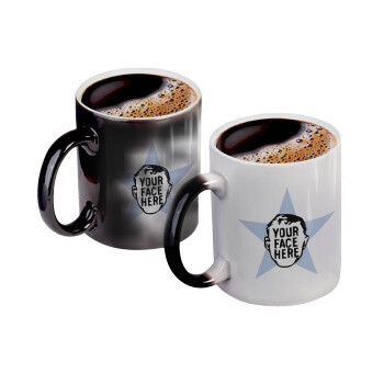 The office star CUSTOM, Color changing magic Mug, ceramic, 330ml when adding hot liquid inside, the black colour desappears (1 pcs)