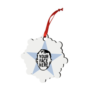 The office star CUSTOM, Christmas ornament snowflake wooden 7.5cm