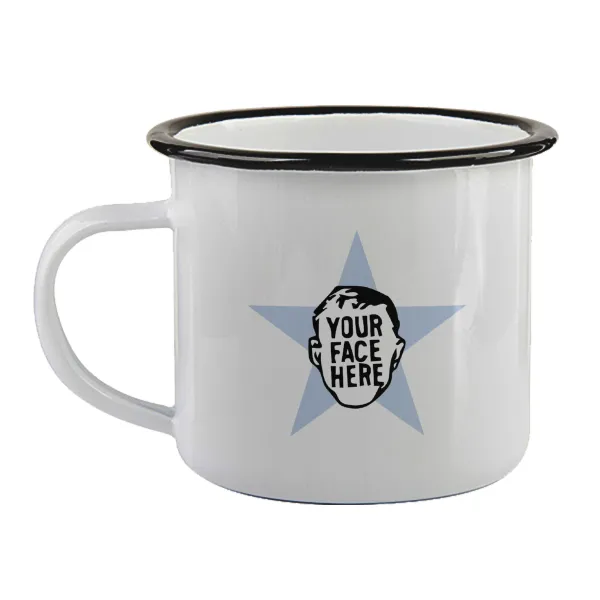 The office star CUSTOM — Enamel mug with black rim, 360ml