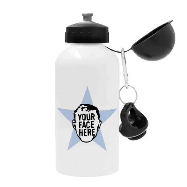 The office star CUSTOM — Metal water bottle, White, aluminum 500ml