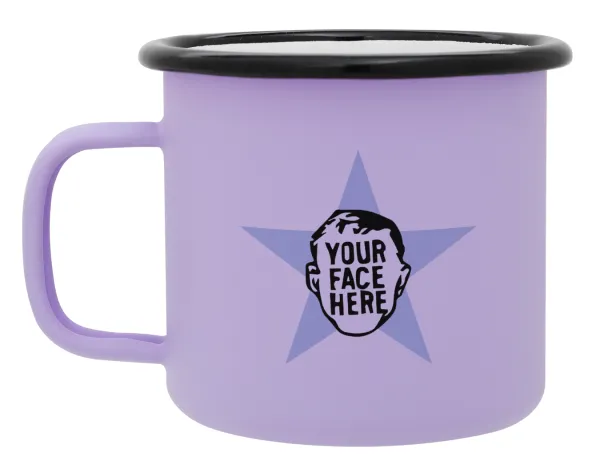 The office star CUSTOM — Metal enamel mug, matte light pastel purple, 360ml