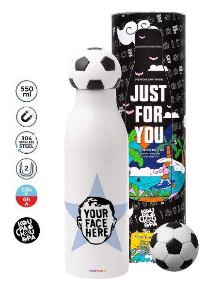 The office star CUSTOM — Soccer Metal mug thermos, double wall, 550ml