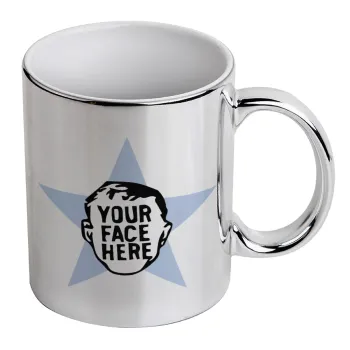 The office star CUSTOM, Κούπα κεραμική, ασημένια καθρέπτης, 330ml