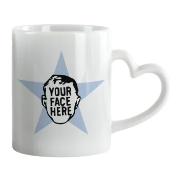 The office star CUSTOM, Κούπα καρδιά χερούλι λευκή, κεραμική, 330ml