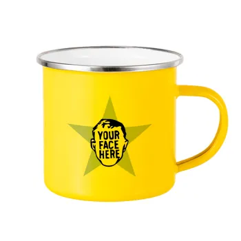 The office star CUSTOM, Κούπα Μεταλλική εμαγιέ Κίτρινη 360ml