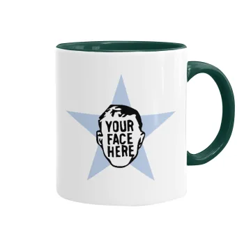 The office star CUSTOM, Κούπα χρωματιστή πράσινη, κεραμική, 330ml