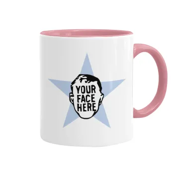 The office star CUSTOM, Κούπα χρωματιστή ροζ, κεραμική, 330ml