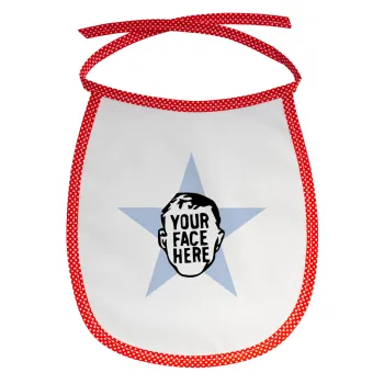 The office star CUSTOM, Σαλιάρα μωρού αλέκιαστη με κορδόνι Κόκκινη