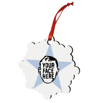 The office star CUSTOM, Στολίδι Χριστουγεννιάτικο στολίδι snowflake ξύλινο 7.5cm