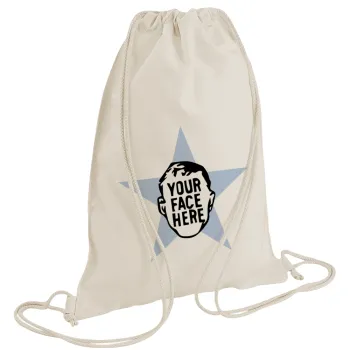 The office star CUSTOM, Τσάντα πλάτης πουγκί GYMBAG natural (28x40cm)