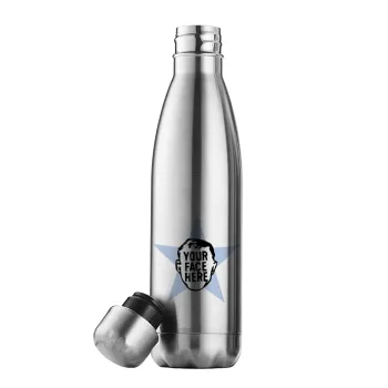 The office star CUSTOM, Inox (Stainless steel) double-walled metal mug, 500ml