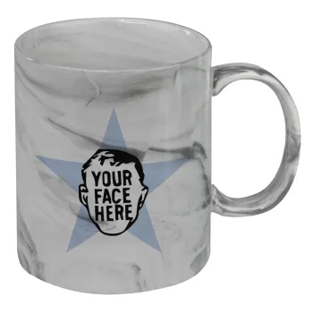 The office star CUSTOM, Mug ceramic marble style, 330ml