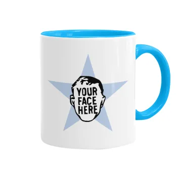 The office star CUSTOM, Κούπα χρωματιστή γαλάζια, κεραμική, 330ml
