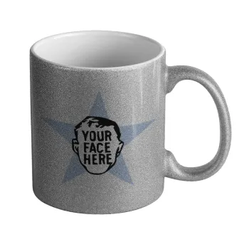 The office star CUSTOM, Κούπα Ασημένια Glitter που γυαλίζει, κεραμική, 330ml