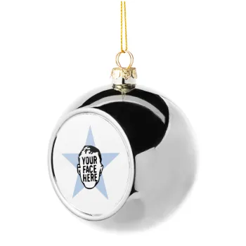 The office star CUSTOM, Silver 8cm Christmas tree ball ornament